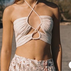 Arnhem Rue Halter Top in Ivory